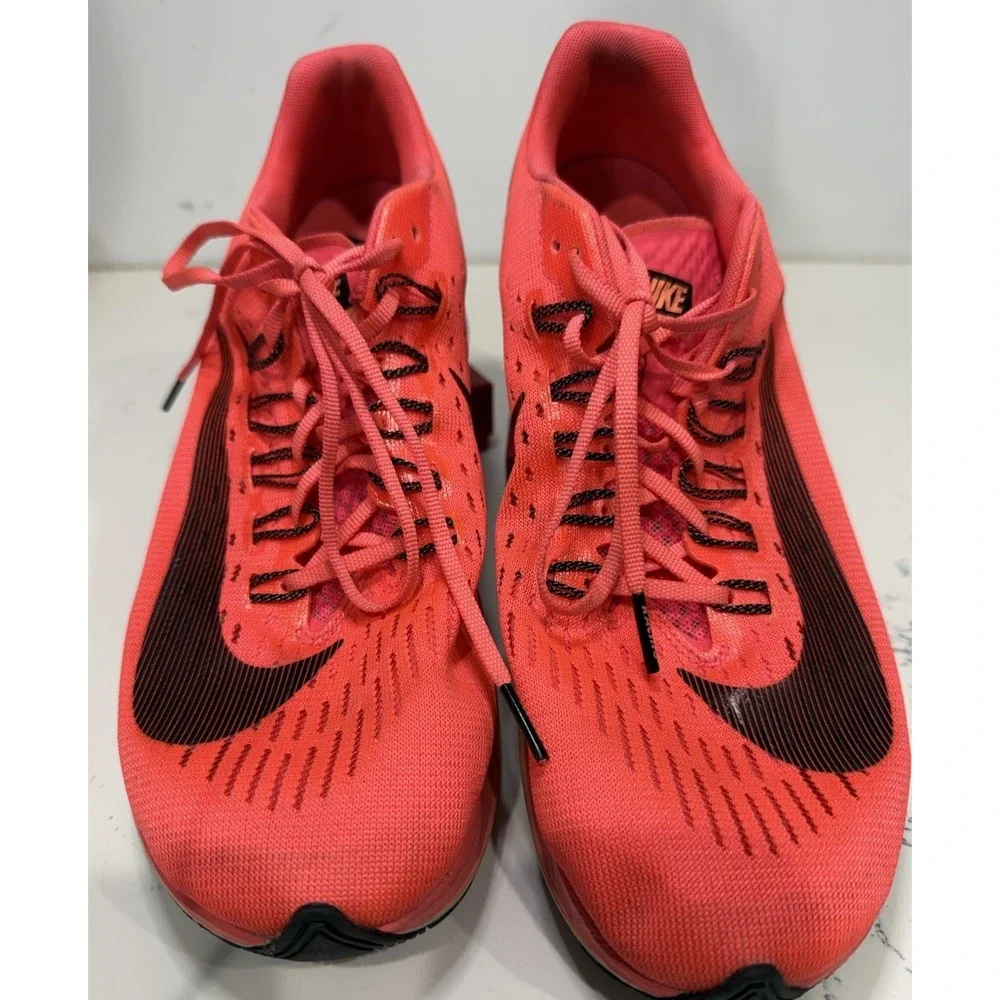 Nike Zoom Fly Racing Women 11 Neon Orange Black White Mesh Lightweight Sneaker